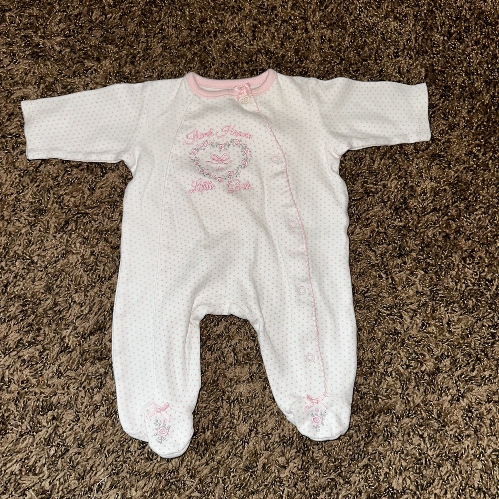 Little Me White and Pink One Piece
